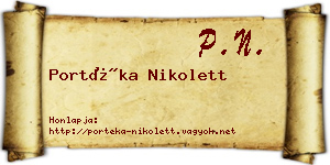 Portéka Nikolett névjegykártya