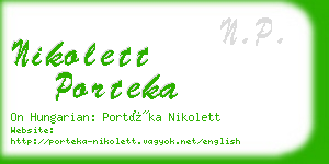 nikolett porteka business card